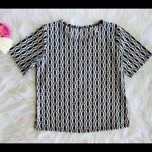 Black and White Disco Shirt Vintage Size Small